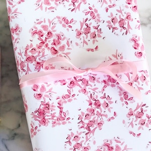 Wrapping Paper: Pink Florette {Gift Wrap, Birthday, Holiday, Christmas}