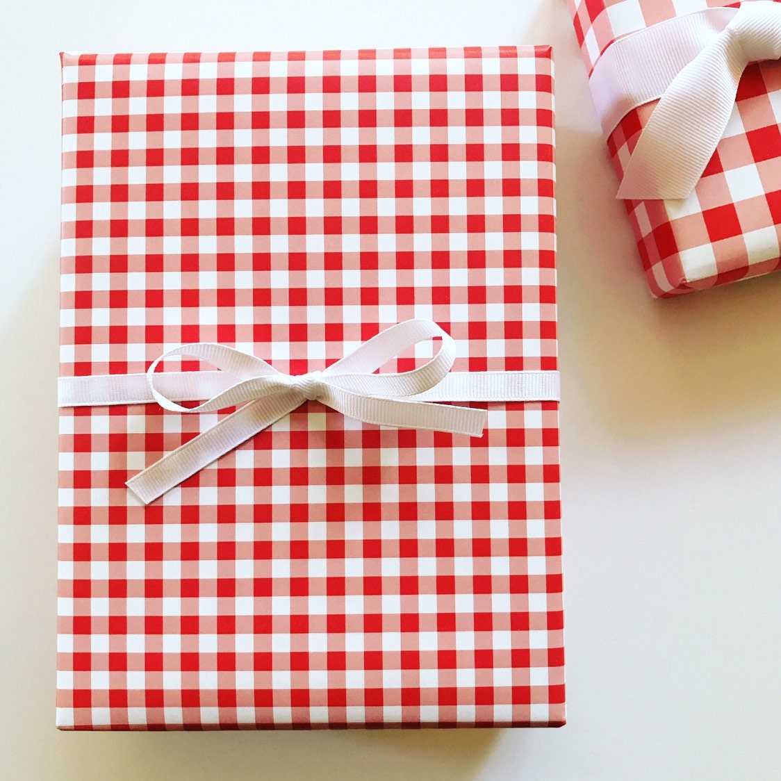 Mini Red Gingham Wrapping Paper