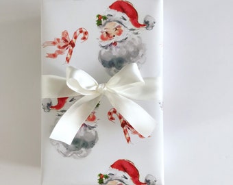 Wrapping Paper  Santa Claus {Gift Wrap, Birthday, Holiday, Christmas}