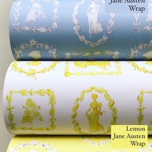 Wrapping Paper: English Blue Jane Austen Gift Wrap, Birthday, Holiday, Christmas image 3