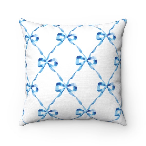 Blue Parisian Bows Pillow