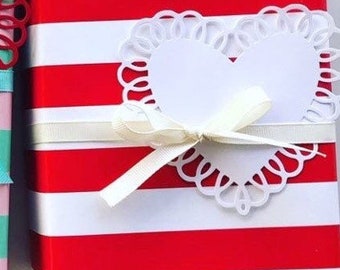 Wrapping Paper: Red Cafe Stripe {Gift Wrap, Birthday, Holiday, Christmas}