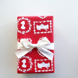 Wrapping Paper: Red Jane Austen {Gift Wrap, Birthday, Holiday, Christmas}