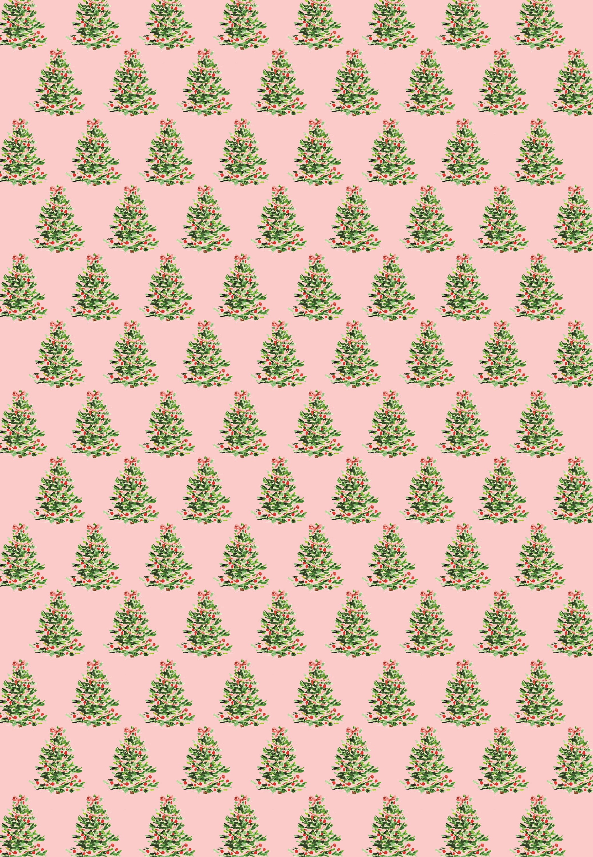 Wrapping Paper  Oh Christmas Tree Pink {Gift Wrap, Birthday, Holiday, Christmas}
