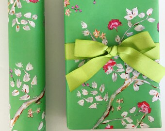 Wrapping Paper: Jade Chinoiserie {Gift Wrap, Birthday, Holiday, Christmas}