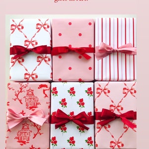 Wrapping Paper: Red Parisian Bows Gift Wrap, Birthday, Holiday, Christmas image 2