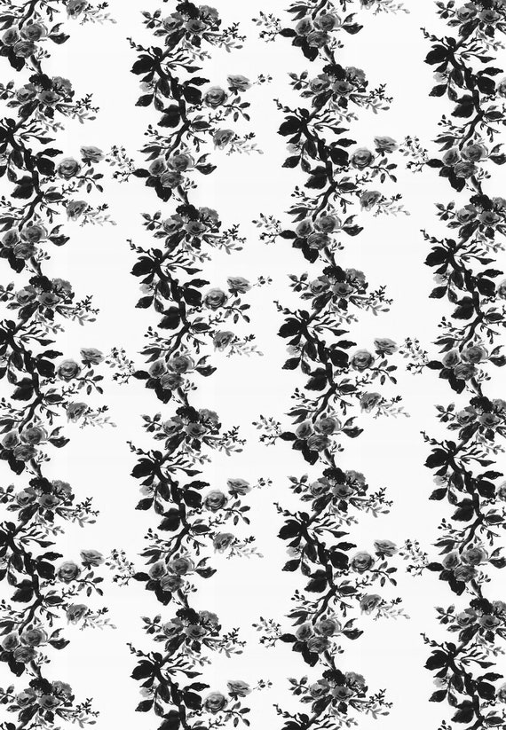 Wrapping Paper: Black Floral Vine gift Wrap, Birthday, Holiday