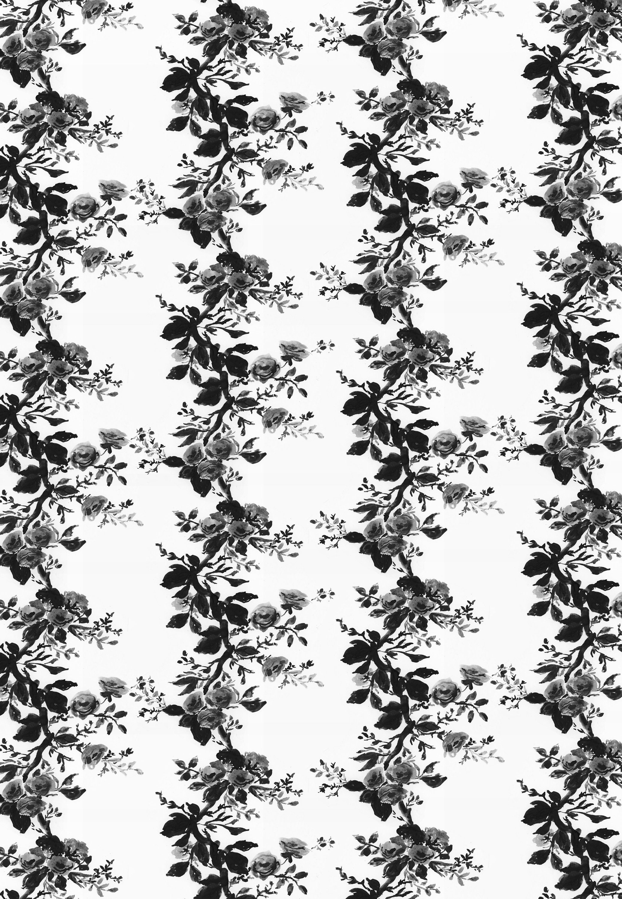 Wrapping Paper: Black Floral Vine gift Wrap, Birthday, Holiday, Christmas 