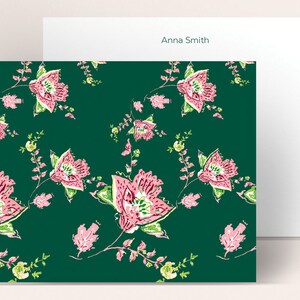 Personalized Stationery: Hunter Paris Chintz {Stationary Notecards, Monogram, Custom, Artistic, Girly, Chintz, Green, Hunter, Pretty, Fun}