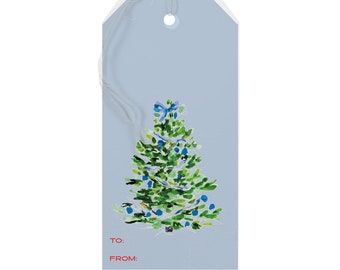 Gift Tag: Oh Christmas Tree Blue {Gift Tag, Christmas, Holiday, Party}