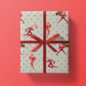 Wrapping Paper: Holiday Bellhops Red and Green {Gift Wrap, Birthday, Holiday, Christmas}