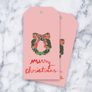 Wreath Tag: Blush {Gift Tag, Christmas, Holiday, Party}
