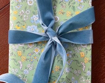 Wrapping Paper: Green Cecily Meadow {Gift Wrap, Ditsy floral, Birthday, Holiday, Christmas}
