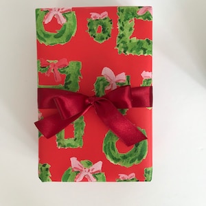 Wrapping Paper: Red Holiday Wreaths {Christmas, Holiday, Gift Wrap}