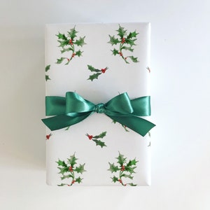 Wrapping Paper: Jolly Holly {Gift Wrap, Birthday, Holiday, Christmas}