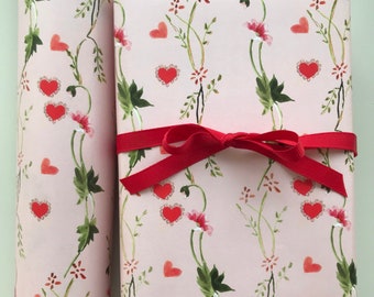 Wrapping Paper: Sweetheart Vines Pink {Gift Wrap, Valentine's Day,  Birthday, Holiday, Christmas}