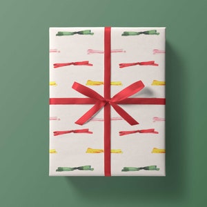 Wrapping Paper: Thin Bows {Gift Wrap, Birthday, Holiday, Christmas}