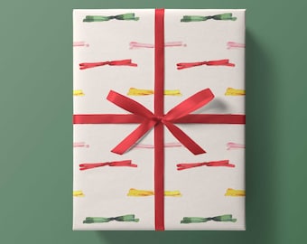 Wrapping Paper: Thin Bows {Gift Wrap, Birthday, Holiday, Christmas}