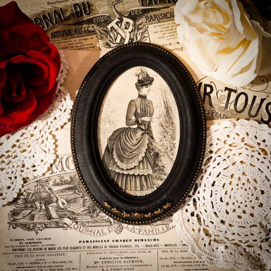 Cadre Marie , Mode Victorienne, Belle Époque, Décoration Xixème, Illustration Originale Années 1880,
