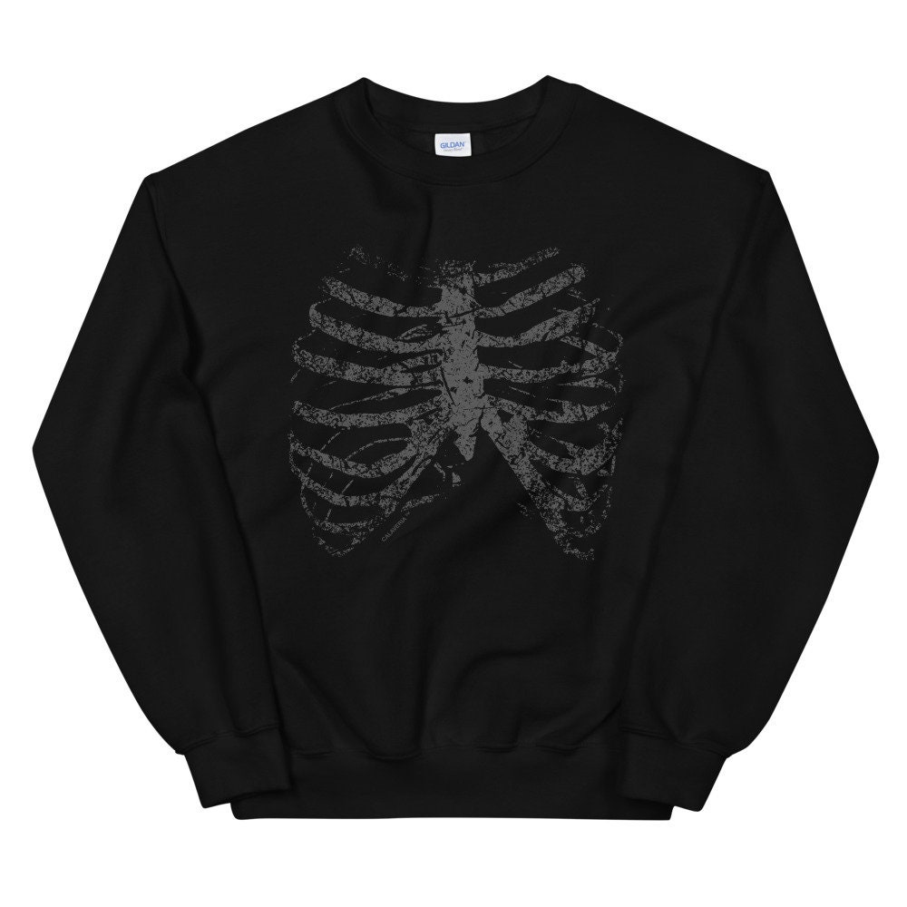 Ribcage Sweater Skeleton Sweatshirt Creepy Streetwear Halloween Fashion