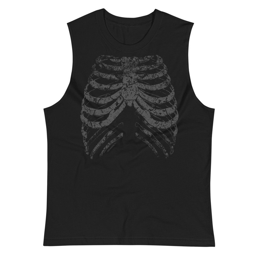 Rib Cage Shirt / Ribcage Muscle Tank / Skull Shirt / Skeleton Shirt