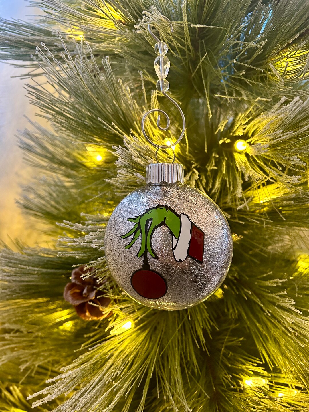 Grinch Hand Ornament Etsy