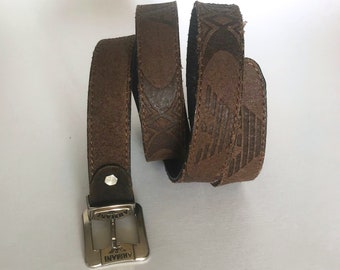 ARMANI BELT Leather Vintage Belt Authentic Mokka Color Brown