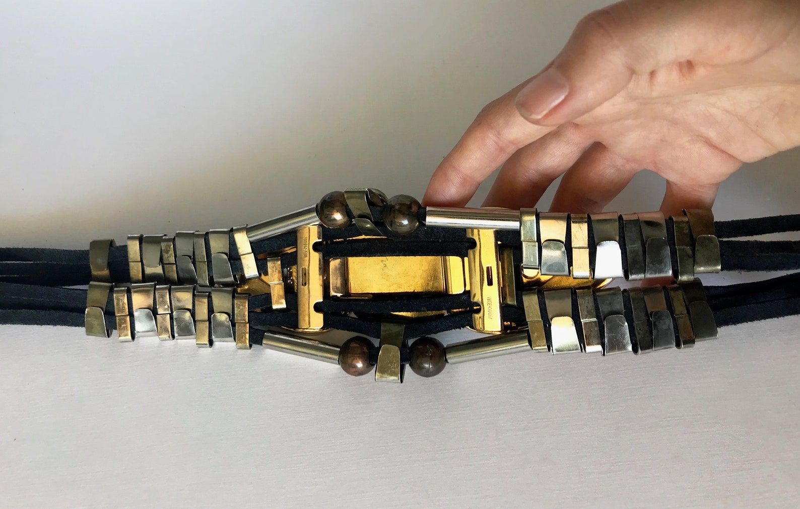 Belt GUTOS W Germany Vintage Belt Leather Crystals Stone Belt Etsy