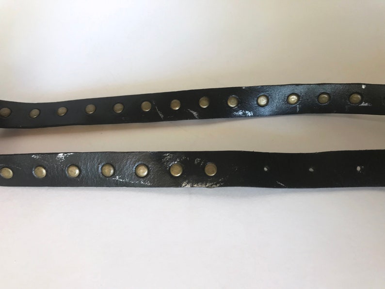 ANN DEMEULEMEESTER Belt Vintage Belt Leather Studded Belt Authentic Gothic Style Made in Italy Belt Bronze Color Size M Collectible Rare image 7