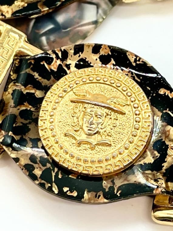 Belt Rare Unique Original Plastic Vinil Versacestyle Gold Plated