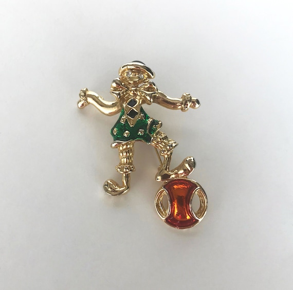 Brooch Clown Vintage Pin Clown Articulated Brooch