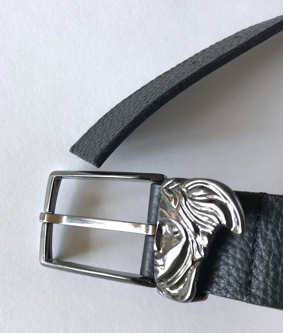 VERSACE COLLECTION Men's BELT Black Leather Medusa He… Gem