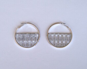 Handmade Silver Circle Earrings: Geometric Dangle Jewelry Silver