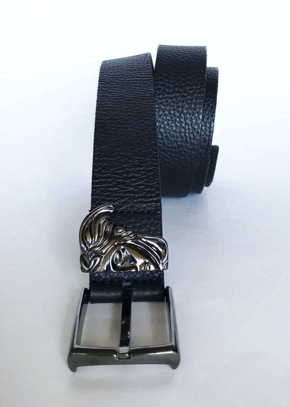 Men's Medusa Buckle Leather Belt by Versace