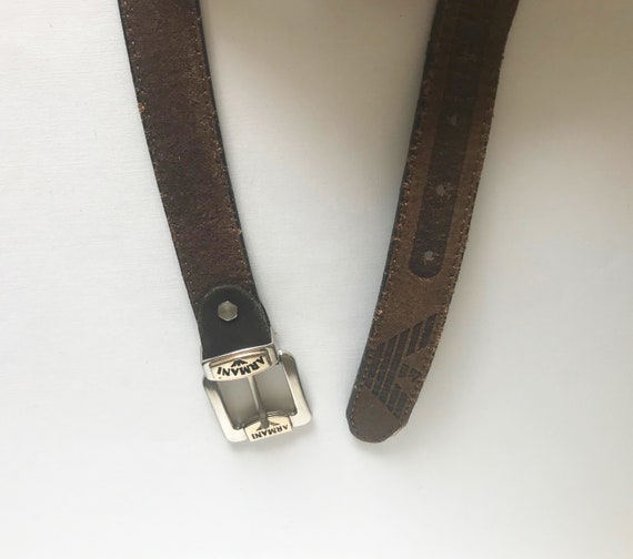 ARMANI BELT Leather Vintage Belt Authentic Mokka Color Brown Belt