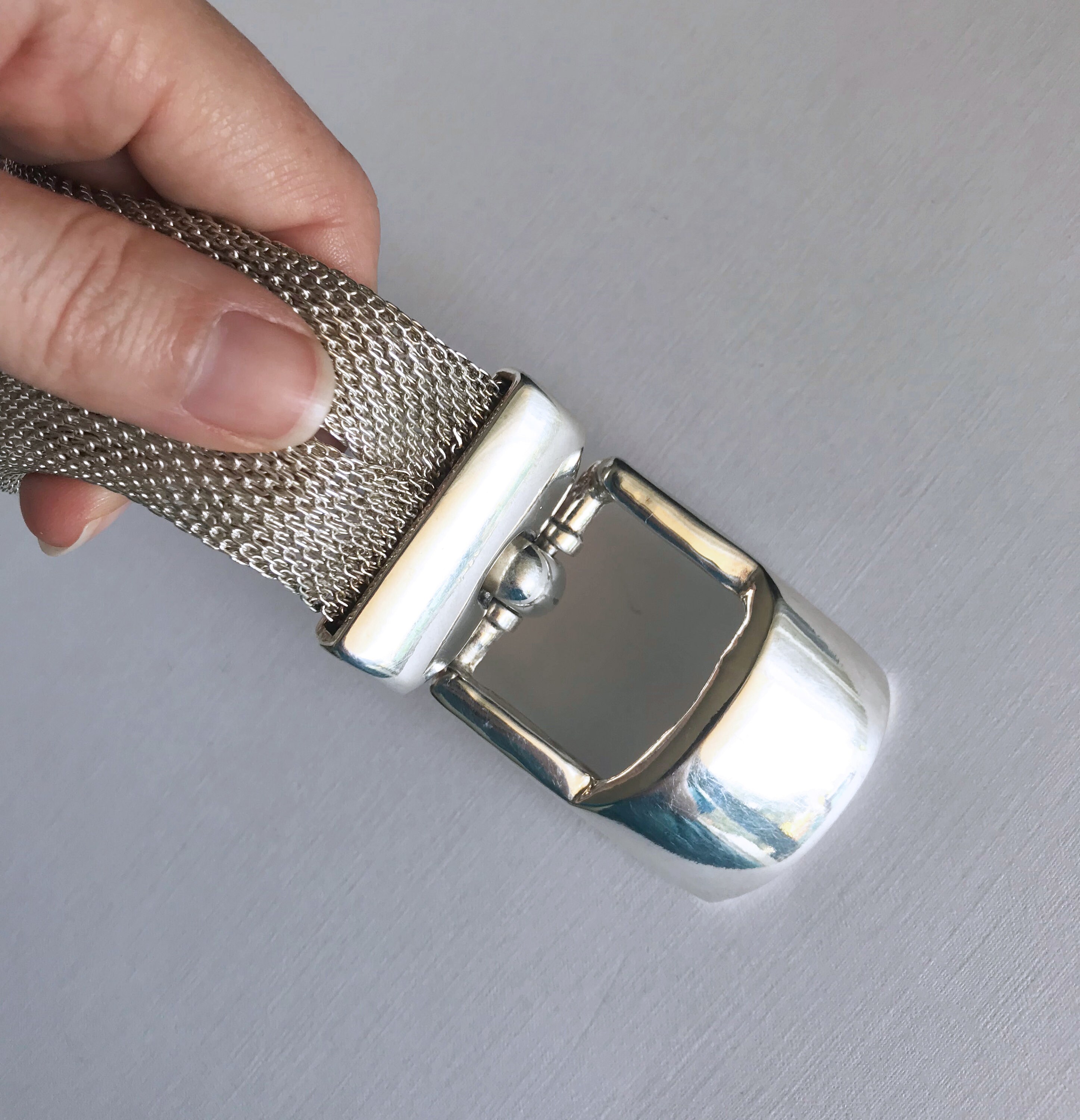 Vintage Silver toned mesh belt beautiful buckle EUC Belts and Buckles – Poshique main image 3