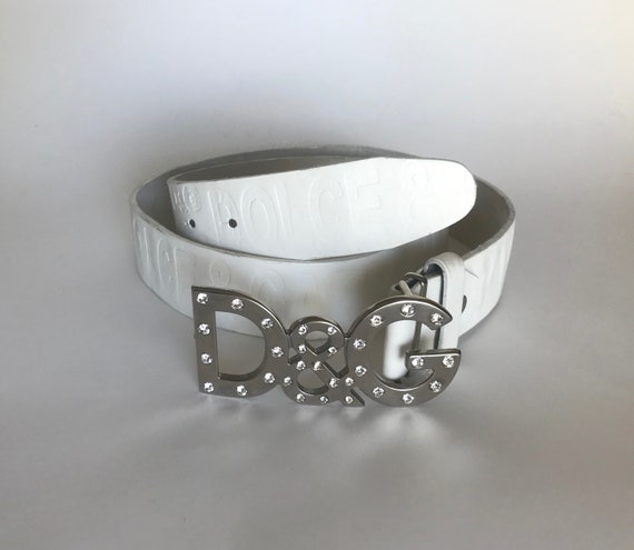 white dolce and gabbana belt