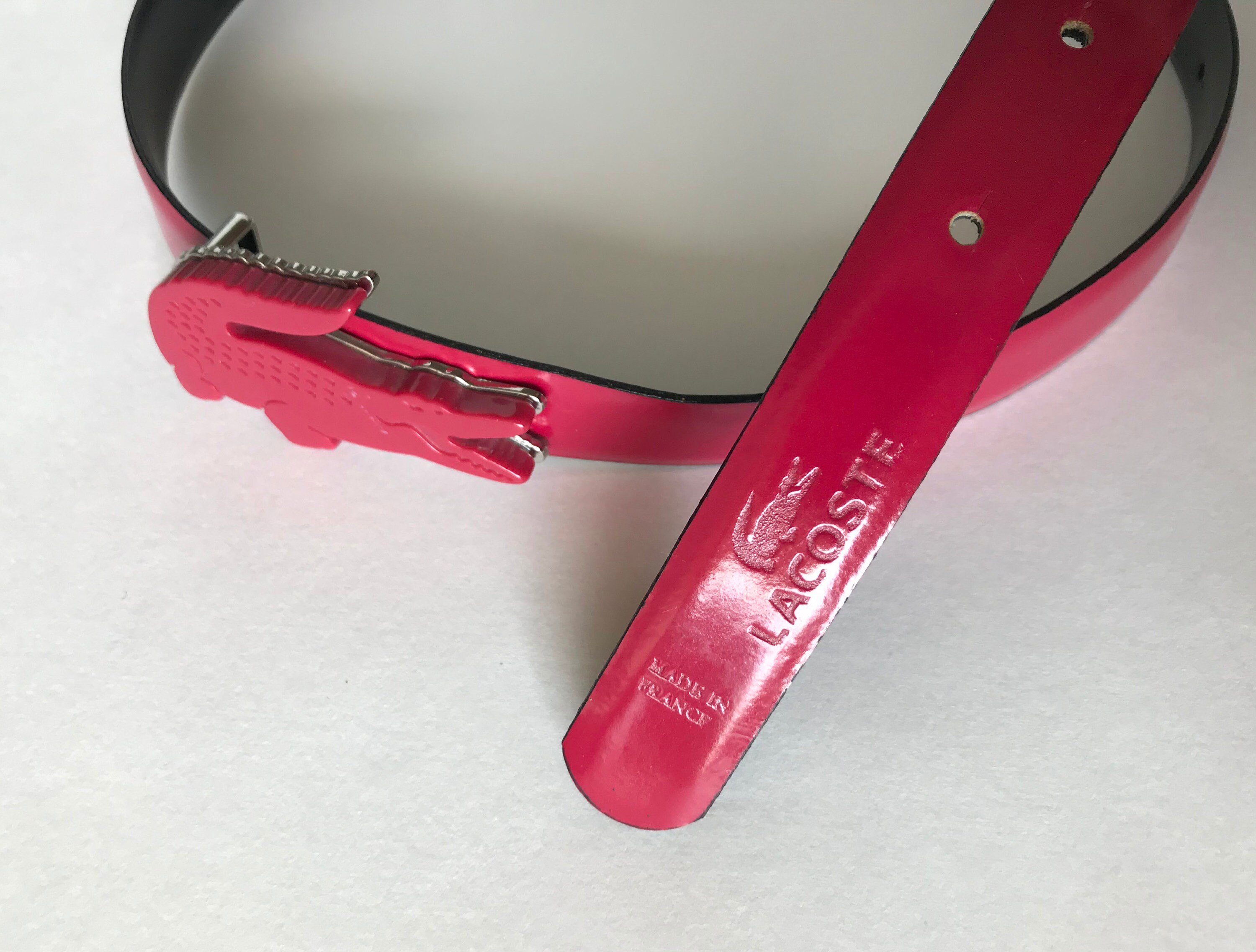Red lacoste belt sale