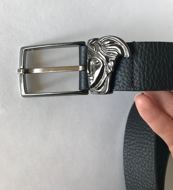 Men's Medusa Buckle Leather Belt by Versace