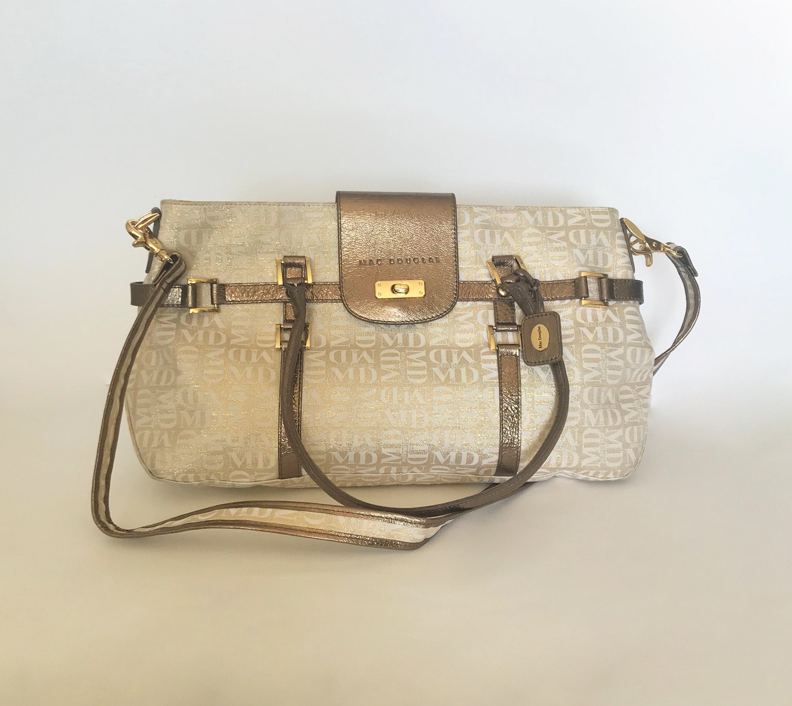 MAC DOUGLAS Bag Women Handbag Vintage Mac Douglas Gold Beige - Etsy