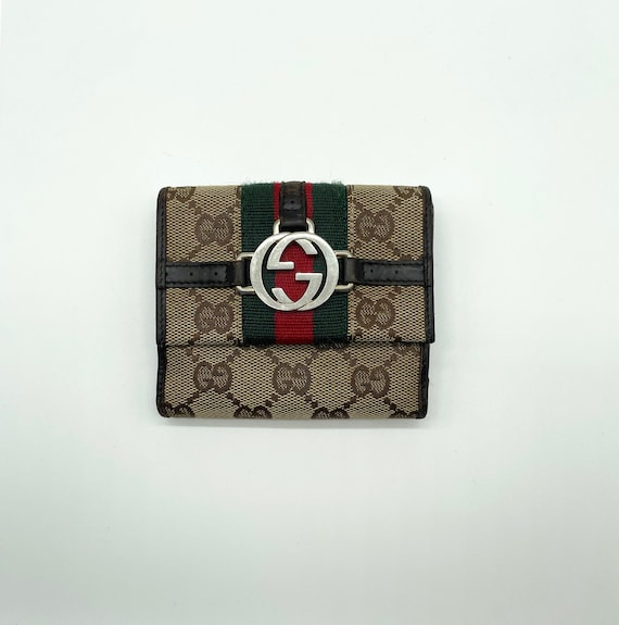 GUCCI Wallet Vintage Gucci Authentic GG Monogram Interlocking - Etsy