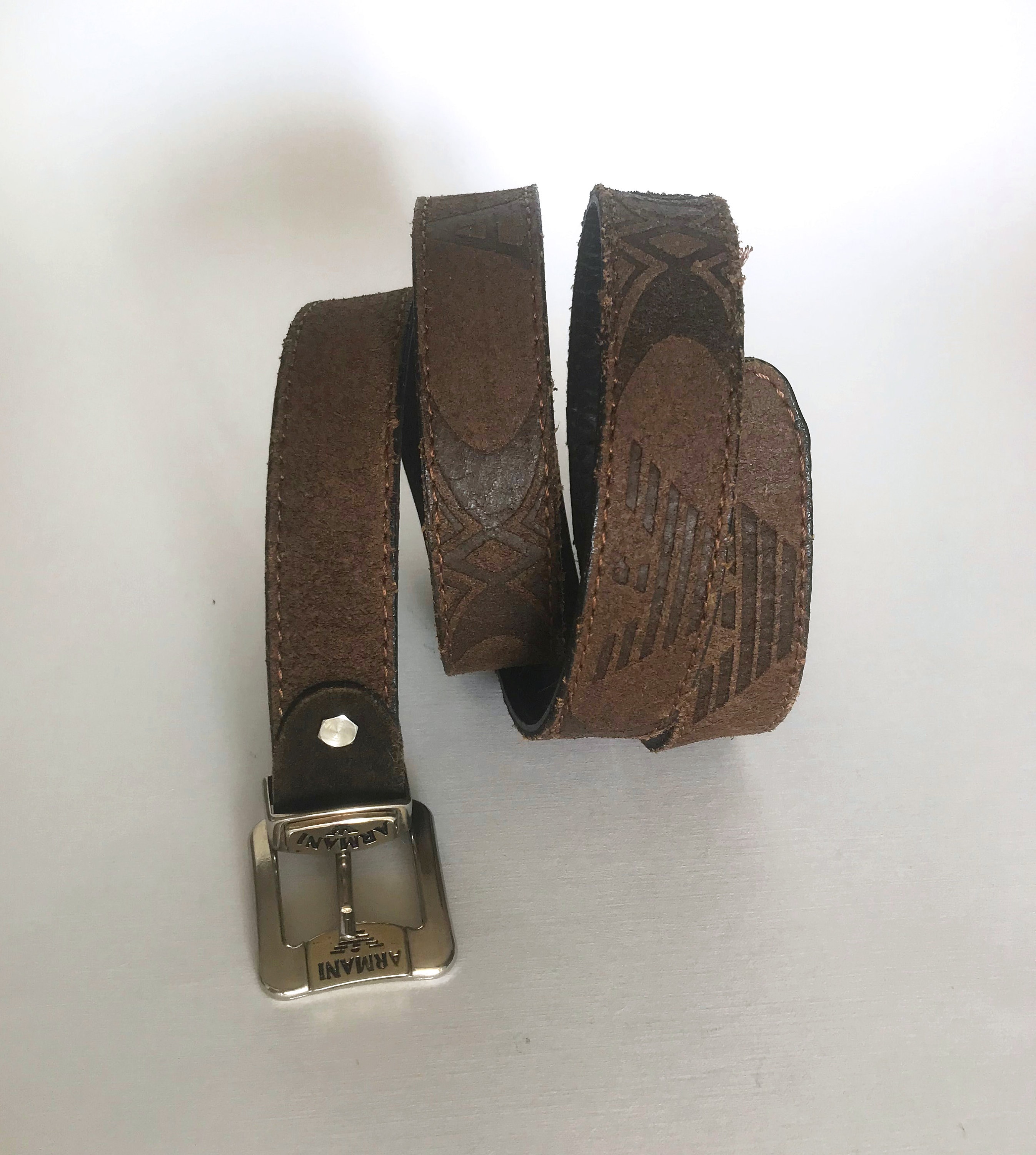ARMANI BELT Leather Vintage Belt Authentic Mokka Color Brown ARMANI BELT Leather Vintage Belt Authentic Mokka Color Brown