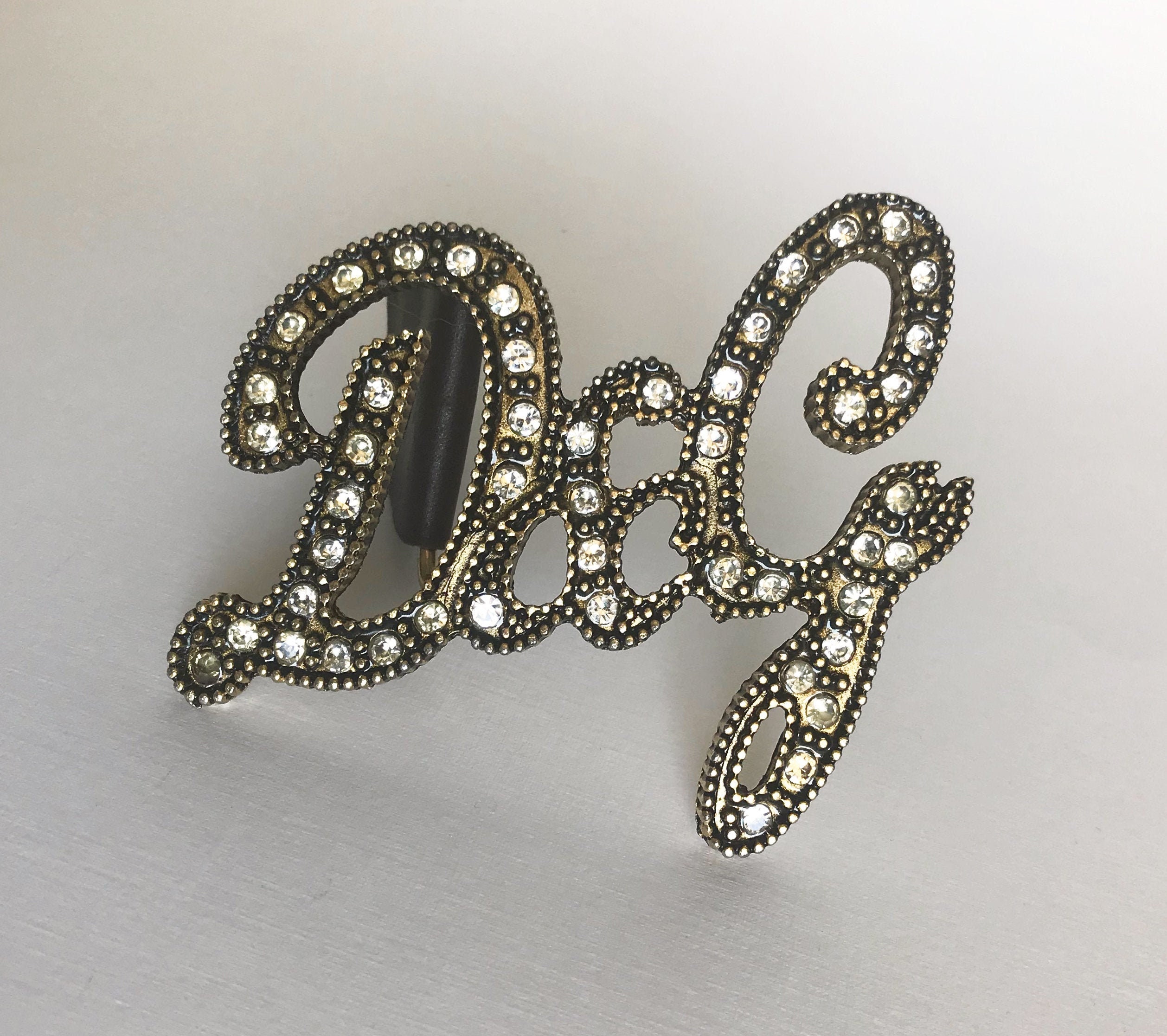 Dolce \u0026 Gabbana Belt Buckle Vintage Metal Buckle Strass Buckle DG Crystals Buckle Shine Buckle Men Women Collectible Rare Piece