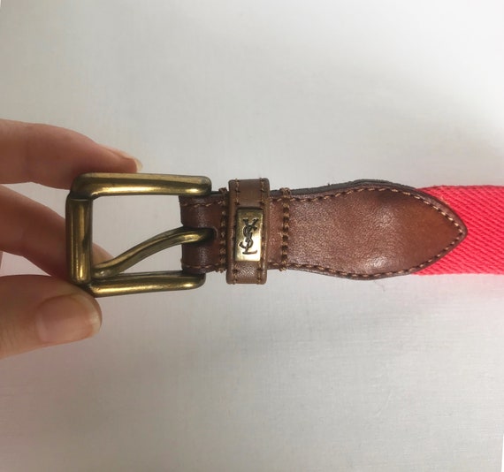 【正規品】YVES SAINT LAURENT ヴィンテージ ベルト YSL ベルト レザー コットン ヴィンテージ イヴ サンローラン ベルト