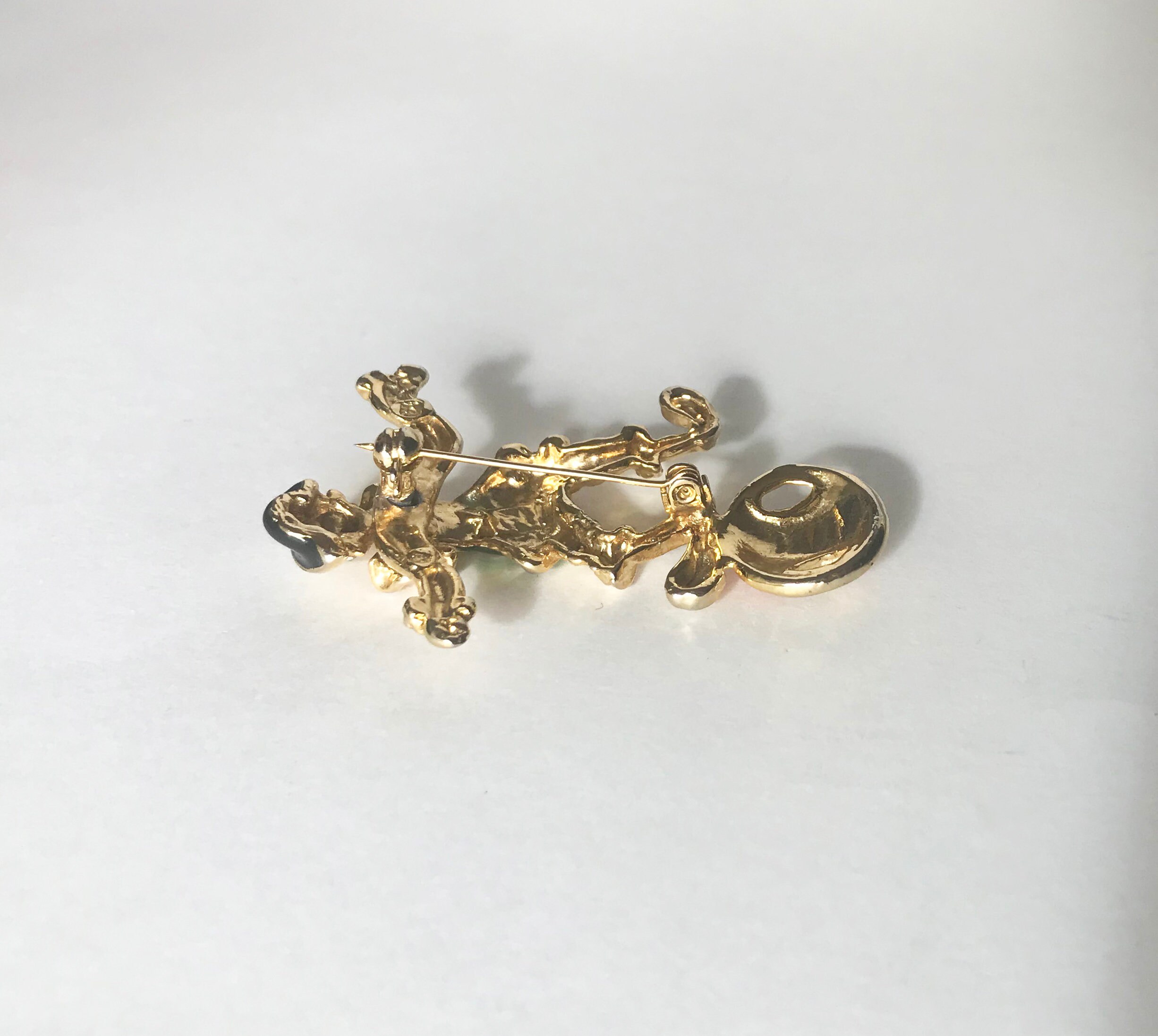 Broche Clown Vintage Articulée - Or Émail Pailleté Sous Résine - Modèle 1769 - Occasion Parfait État