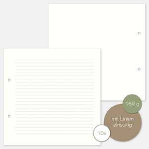 10 pagine a righe 21 x 21 cm carta naturale