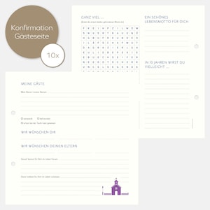 Gastenpagina's voor het vormsel 10x extra gastenbladen met vragen als aanvulling voor het vormselalbum