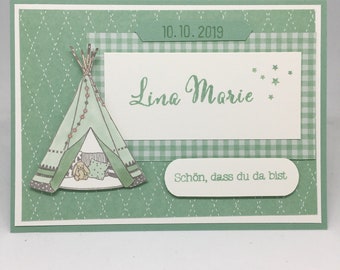 Birth card with name & date