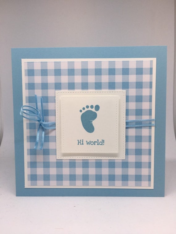 Quadratische Karte Zur Geburt Fussabdruck Etsy