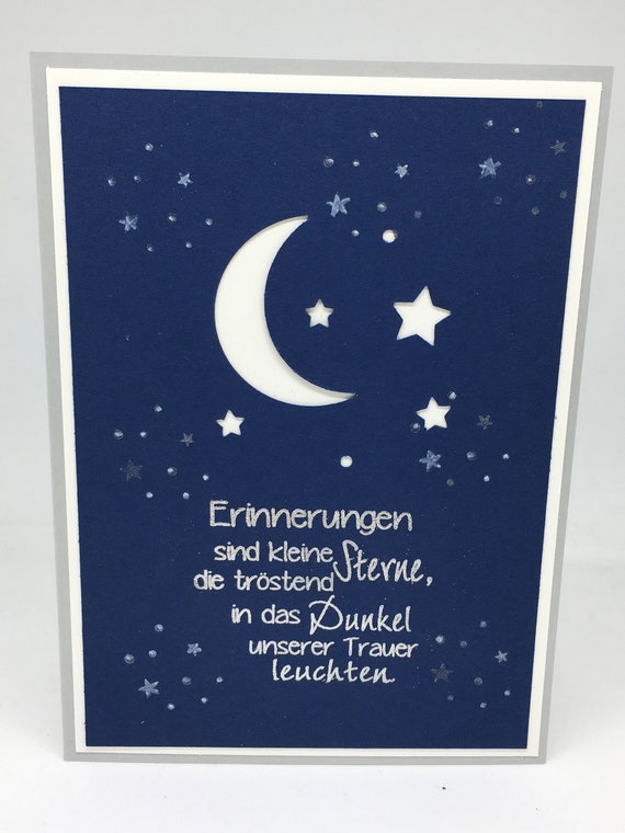 Trauerkarte Sterne mit Spruch Etsy